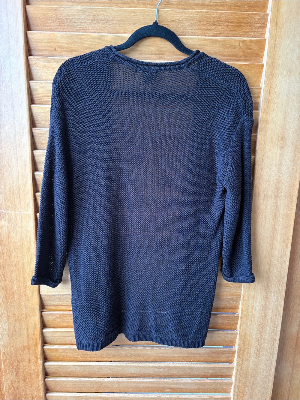 H&M Black Open-Front Knit Cardigan with Pockets - Picture 4 of 5